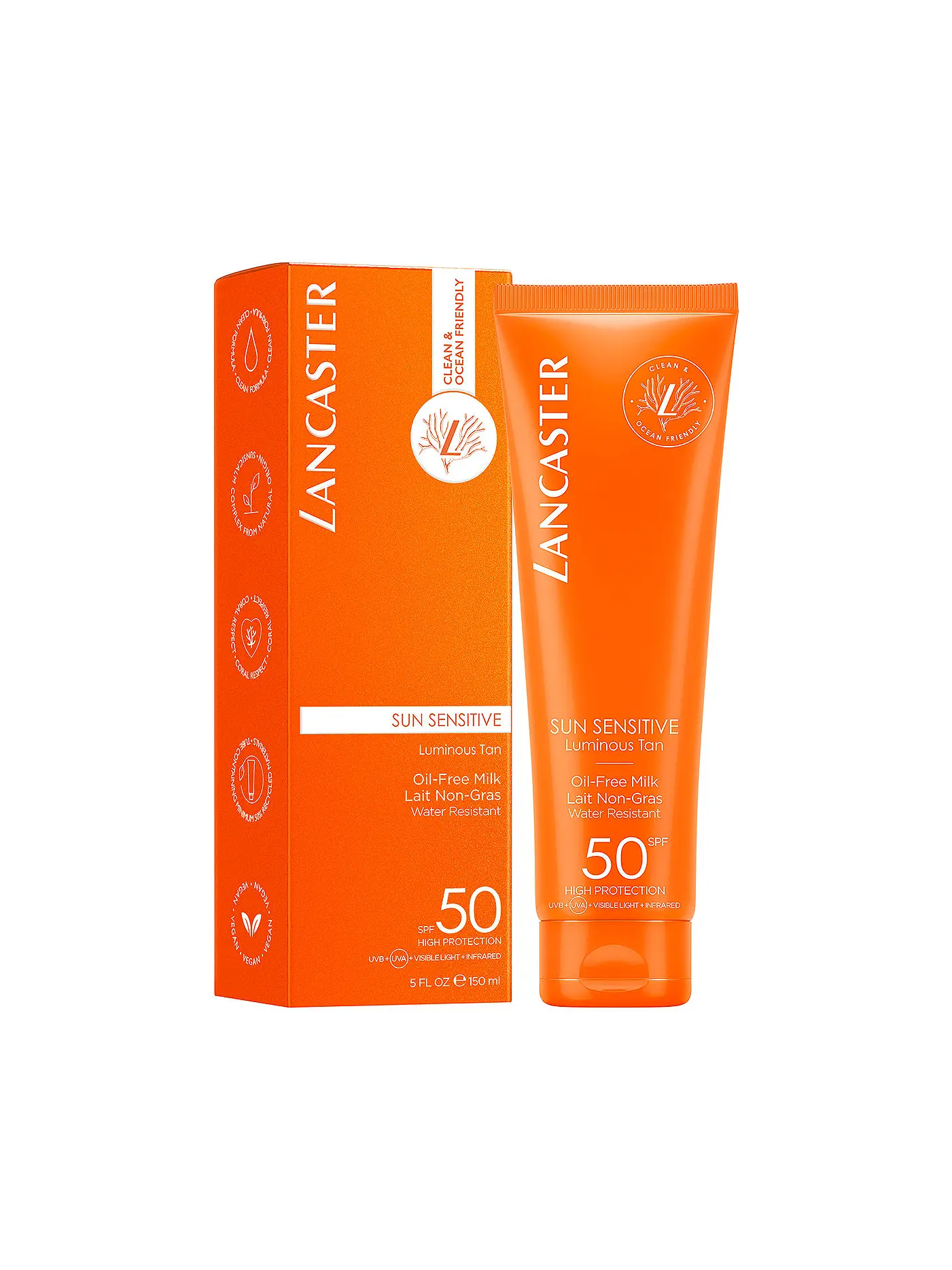 LANCASTER | Clean Sun Sensitive Oil Free Body Milk SPF 50 150ml | 
